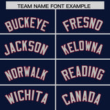Custom Navy Crimson Baroque Style Personalized Baseball Jersey
