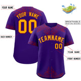 Custom Purple Crimson Baroque Style Personalized Baseball Jersey