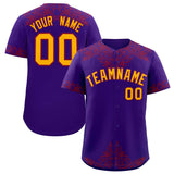 Custom Purple Crimson Baroque Style Personalized Baseball Jersey