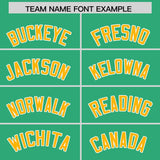 Custom Bright Green Gold Baroque Style Personalized Baseball Jersey