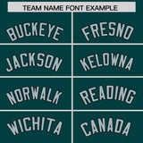 Custom Midnight Green Silver Baroque Style Personalized Baseball Jersey