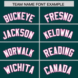 Custom Midnight Green Pink Baroque Style Personalized Baseball Jersey