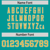 Custom Aqua Old Gold Baroque Style Personalized Baseball Jersey