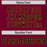 Custom Crimson Yellow Baroque Style Personalized Baseball Jersey