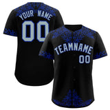Custom Black Royal Baroque Style Personalized Baseball Jersey