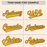 Custom Cream Brown Baroque Style Personalized Baseball Jersey