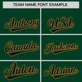 Custom Green Old Gold Baroque Style Personalized Baseball Jersey