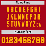 Custom Red Yellow Baroque Style Personalized Baseball Jersey