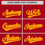 Custom Red Yellow Baroque Style Personalized Baseball Jersey