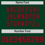 Custom Green Red Baroque Style Personalized Baseball Jersey