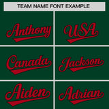 Custom Green Red Baroque Style Personalized Baseball Jersey