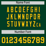 Custom Green Gold Baroque Style Personalized Baseball Jersey