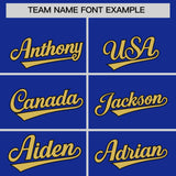 Custom Royal Old Gold Baroque Style Personalized Baseball Jersey