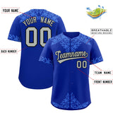 Custom Royal Powder Blue Baroque Style Personalized Baseball Jersey