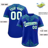 Custom Royal Bright Green Baroque Style Personalized Baseball Jersey