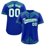 Custom Royal Bright Green Baroque Style Personalized Baseball Jersey