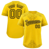Custom Gold Old Gold Baroque Style Personalized Baseball Jersey
