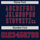 Custom Navy Silver Baroque Style Personalized Baseball Jersey