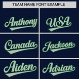 Custom Navy Kelly Green Baroque Style Personalized Baseball Jersey
