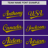Custom Purple Old Gold Baroque Style Personalized Baseball Jersey
