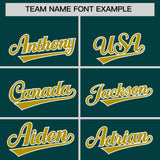 Custom Midnight Green Old Gold Baroque Style Personalized Baseball Jersey