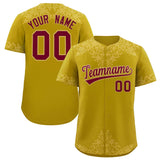 Custom Old Gold Old Gold Baroque Style Personalized Baseball Jersey