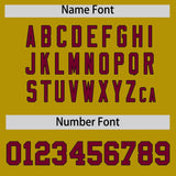 Custom Old Gold Crimson Baroque Style Personalized Baseball Jersey