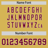 Custom Old Gold Crimson Baroque Style Personalized Baseball Jersey