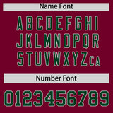 Custom Crimson Green Baroque Style Personalized Baseball Jersey