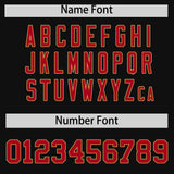 Custom Black Red Baroque Style Personalized Baseball Jersey