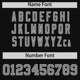 Custom Black Gray Baroque Style Personalized Baseball Jersey