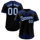 Custom Black Royal Baroque Style Personalized Baseball Jersey