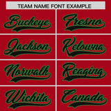 Custom Red Kelly Green Baroque Style Personalized Baseball Jersey