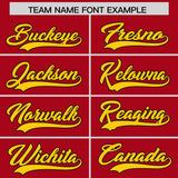 Custom Red Gold Baroque Style Personalized Baseball Jersey