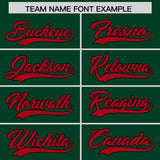 Custom Green Red Baroque Style Personalized Baseball Jersey