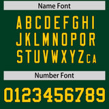 Custom Green Gold Baroque Style Personalized Baseball Jersey