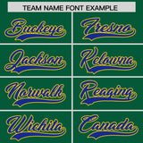 Custom Kelly Green Royal Baroque Style Personalized Baseball Jersey