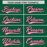 Custom Kelly Green Light Pink Baroque Style Personalized Baseball Jersey