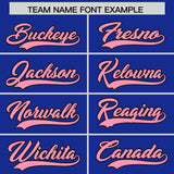 Custom Royal Light Pink Baroque Style Personalized Baseball Jersey