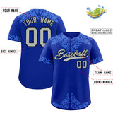 Custom Royal Powder Blue Baroque Style Personalized Baseball Jersey