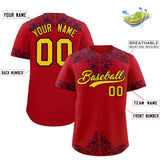 Custom Red Navy Baroque Style Personalized Baseball Jersey