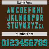 Custom Brown Teal Baroque Style Personalized Baseball Jersey