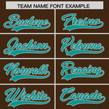 Custom Brown Teal Baroque Style Personalized Baseball Jersey