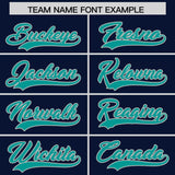 Custom Navy Teal Baroque Style Personalized Baseball Jersey