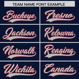 Custom Navy Crimson Baroque Style Personalized Baseball Jersey