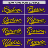 Custom Purple Old Gold Baroque Style Personalized Baseball Jersey