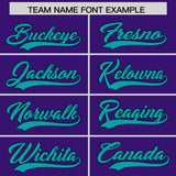 Custom Purple Aqua Baroque Style Personalized Baseball Jersey