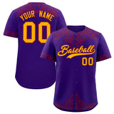 Custom Purple Crimson Baroque Style Personalized Baseball Jersey