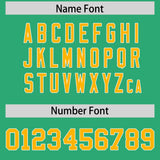 Custom Bright Green Gold Baroque Style Personalized Baseball Jersey