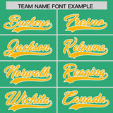 Custom Bright Green Gold Baroque Style Personalized Baseball Jersey